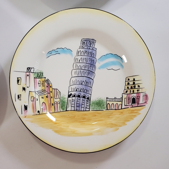 🟢 Oneida Festa Italia Plate Set Italian Landmark Plates Travel Kitchen Decor - Picture 6 of 11